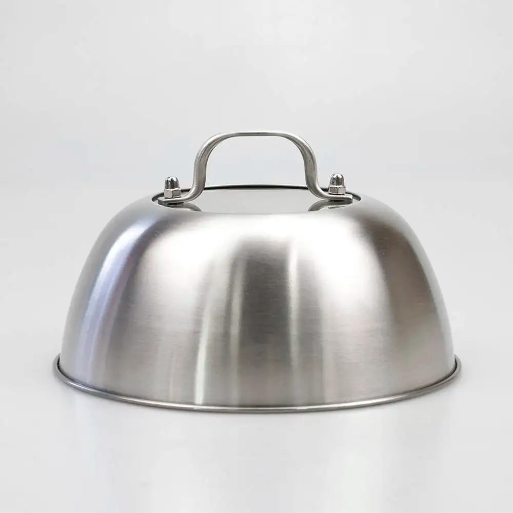 16 CM Custom Logo Burger Bell Heat-Resistant Steel Grill Dome with Steel Handle for BBQ Tools Melting Cheese