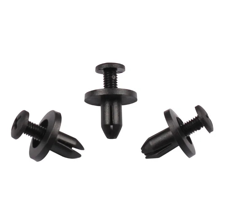6mm 8mm Auto Body Plastic Fasteners and Clip Automotive Car Bumper Screw Black Rivet Fixing Clip Plastic Parts for Auto Cars