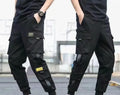 Male Slim Fit Spring Cargo Pants Multi-Pockets Women Trousers New Classic Streetwear Casual Men Ribbons Harem Jogging Pants