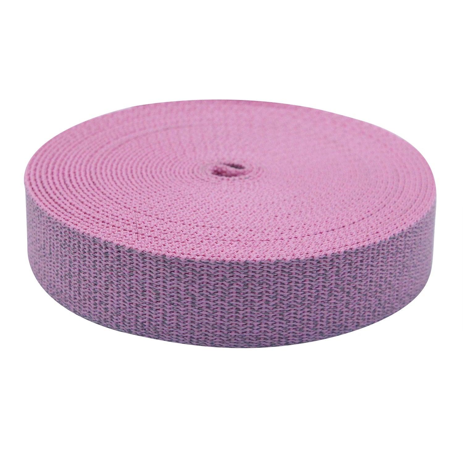 Pink Polyester Reflective Webbing Solid Color Satin Ribbon Polyester Custom Multi-size Good Price Dog Collar Reflective Webbing