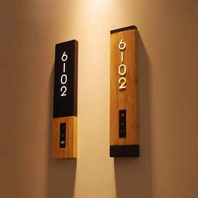 EZD Custom Electronic Touch Doorbell Switch Room Number Displays Hotel Guest Room Doorplate Sign with Don't Disturb