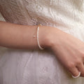 Dainty 14k Gold Plated Stainless Steel Tiny Natural Freshwater Pearl Bracelet Lovely Bracelets for Women Wedding Jewellery