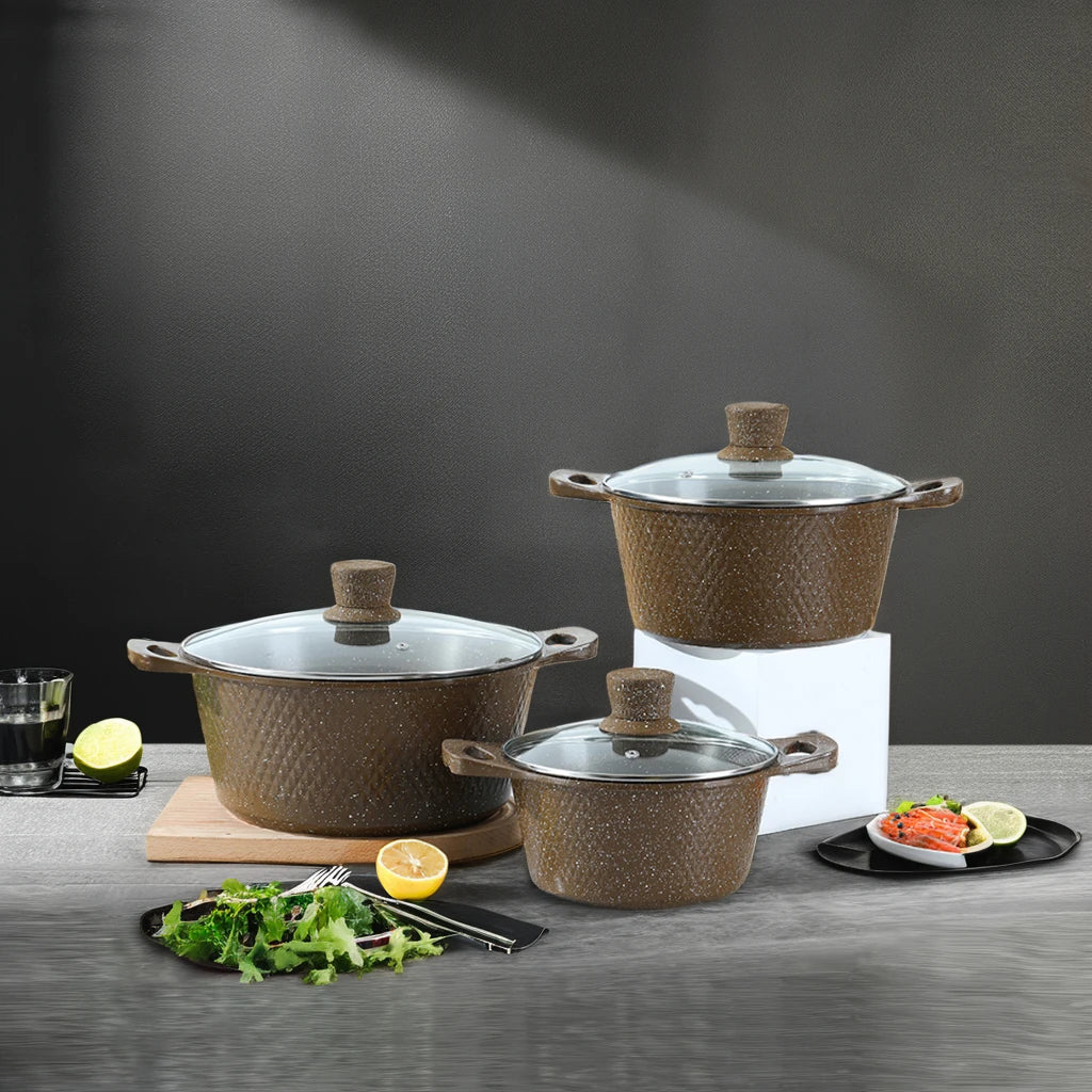 Aluminum Alloy Combination Cookware Set Special Flat Bottomed Soup Pot Milk Pot Frying Pan Open Flame Stove Ceramic Glass