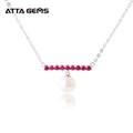 ATTA GEMS Korean Style Fresh Water Pearl Necklace for Women Real 925 Sterling Silver Engagement Fresh Water Pearl Jewelry Gifts