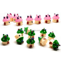 10-pack Mini Mushroom House 3D Resin Craft Decorative Garden Miniature Moss StatueTerrarium Decoration Toy Accessory