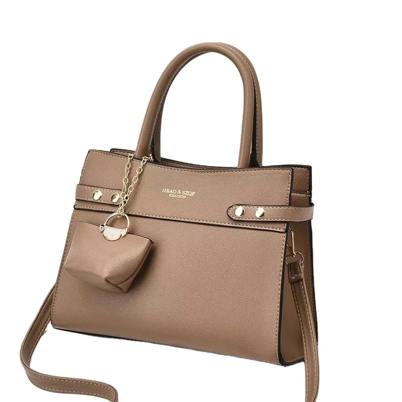 2024 New Versatile Casual Tote Handbag Set Solid Color with Fresh Small & Large Capacities Zipper Closure Type