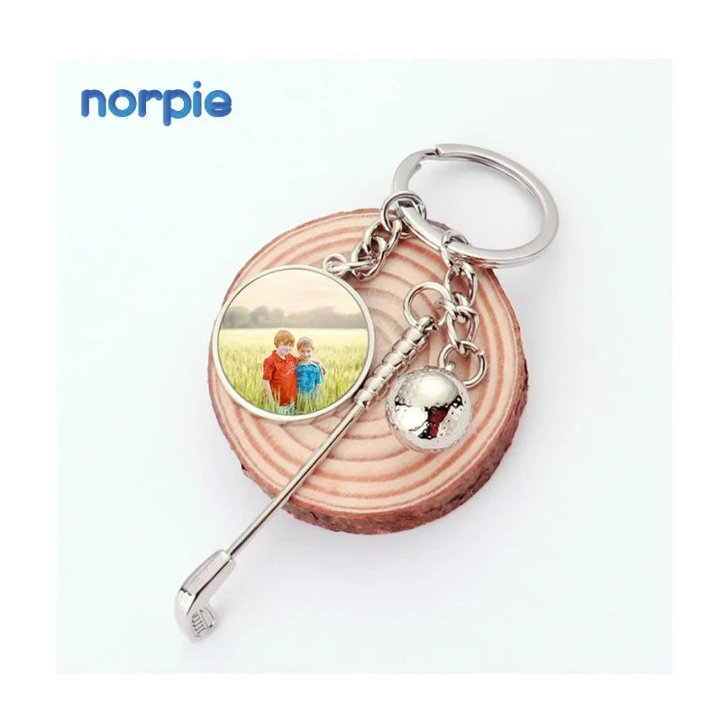 Golf Key Chain Club Shaped Custom Sublimation Metal Golf Keychain for Professional Sport Gift