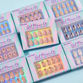 Private Label Short Square Almond 3D French Tip Custom Press on Nails En Gel Wholesale Soft Gel Fake Artificial Nails Press on