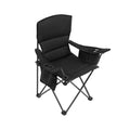 WOQI Comfortable Ultra-Large Padded Folding Chair High-Backed Design for Camping Garden Balcony Multifunctional Iron Frame