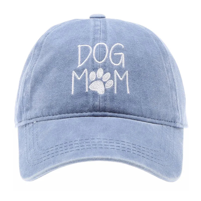 Embroidery DOG MOM Dad Hat Cotton Washed Casual Sports Caps Women Custom Baseball Cap