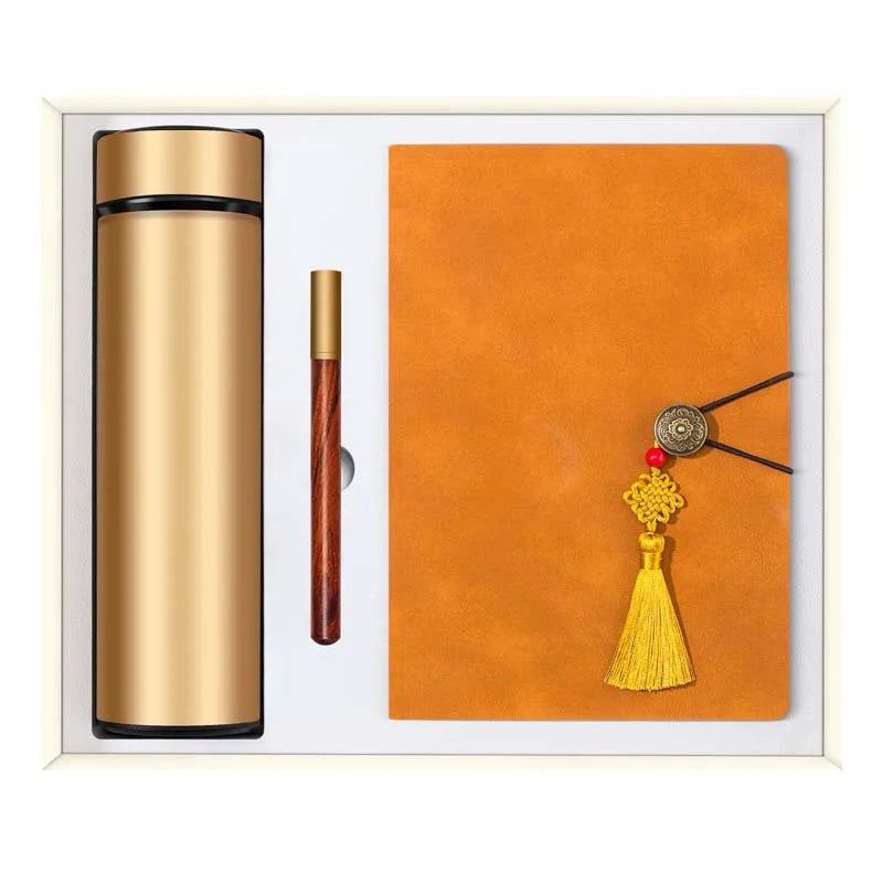 B2bchina Corporate Promotional Gift Items Custom Business personalized set gift notebook bottle pen with Vacuum Cup