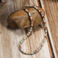 Fashion  Bohemia Women Jewelry Flat Natural Stone Golden Hematite Beads Choker Emperor Necklace