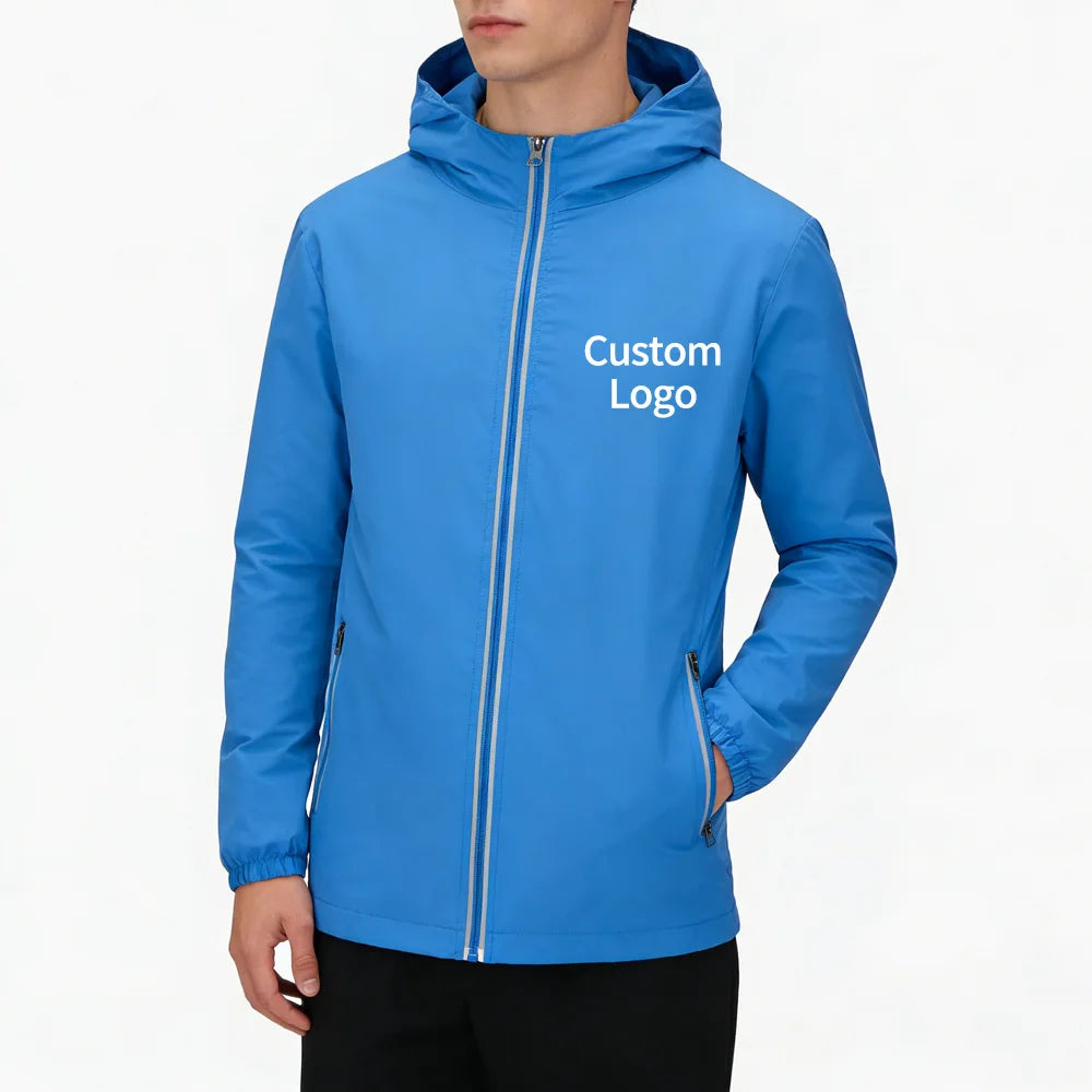 Custom Spring Hiking Waterproof Jackets Men Women Outdoor Sports Climbing Camping Trekking Fishing Hooded Thin Coat Windbreaker