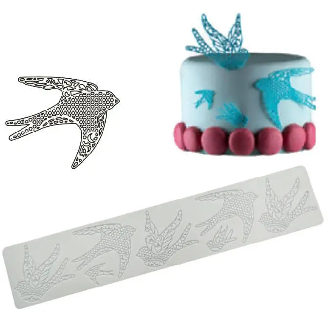 HY Bird Silicone Mold 3D Cupcake Fondant Lace Pad Cake Silicone Mold