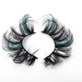 Yiernuo New Handmade 25mm Multi-Color Reusable Cruelty-Free Synthetic Hair False Eyelashes Black Cotton Band for Eye Makeup