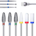 10pcs/set Ceramic Milling Carbide Cutter Nail Drill Bits Kits Carbide Nail Drill Bits