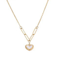 AA00565 Stainless Steel Twisted Chain White Shell Heart Pendant Necklace Vintage Love Heart Choker Beautiful love Gift for Girl