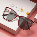 Fashion Color Cat Eye Frames for Eyeglasses Photochromic Lens Glasses Metal Temple Square TR90 Eyeglasses Frames for Women