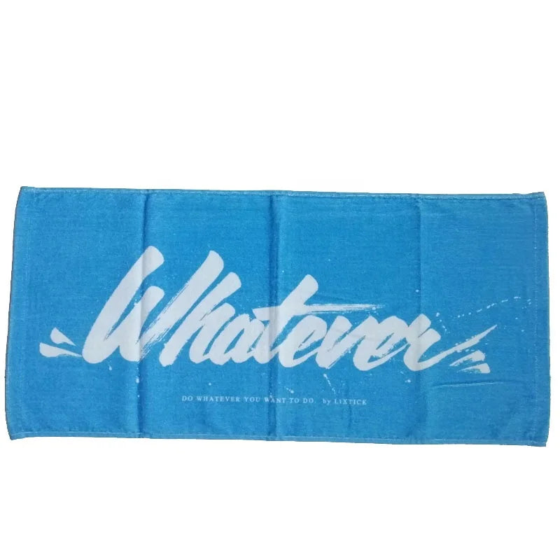 Eco Friendly 100% Cotton Digital Printing Blue Towels Custom Beach Towels Printed Sport Towel