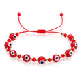Wholesale Handmade New Colorful pink Beads Beaded Adjustable Bangles Jewelry Men's Classic Evil Eyes