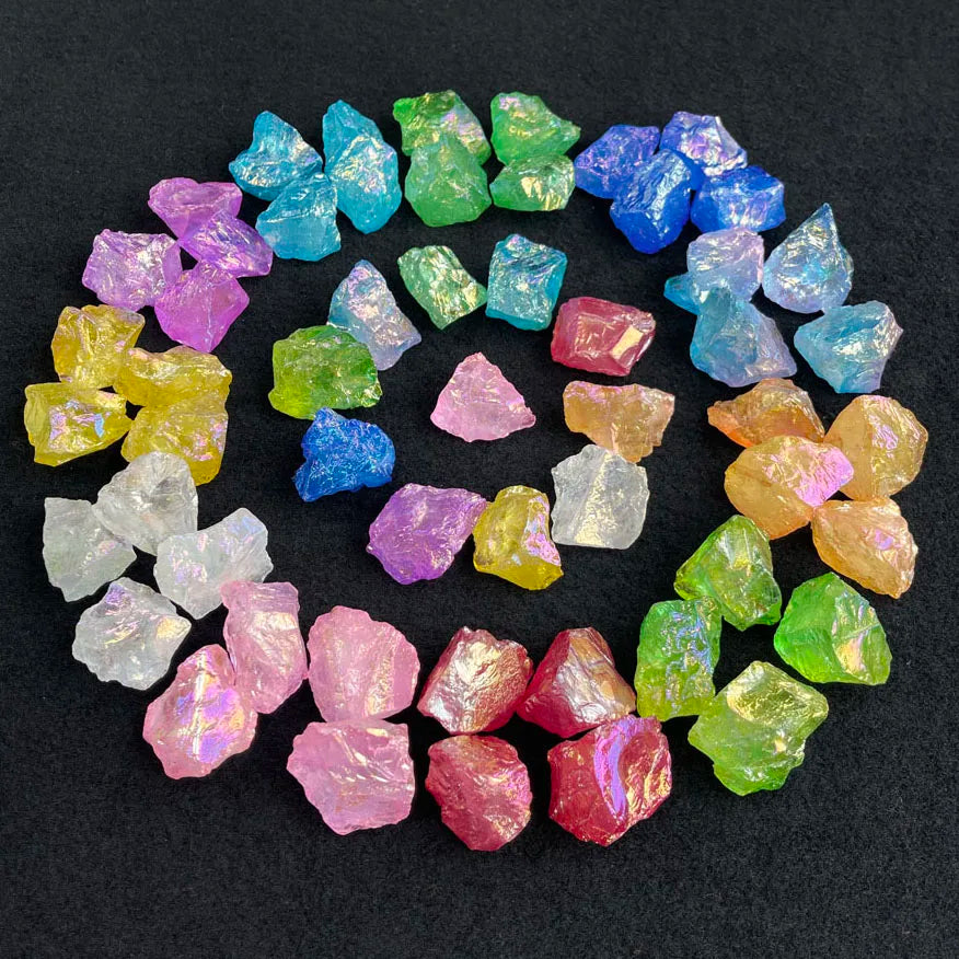 Wholesale Colorful Aura Quartz Crystal Rough Aura Raw Crystal Stones