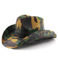 Wholesale Fashion Paper Straw Crochet Camo Straw Hats Cowboy Wide Brim Crocheted Sun Hats Beach Hat for Women Men protection