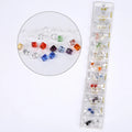 Fashion Multi-color Crystal  Earrings Women Accessories Plastic Earrings Anti-allergic Earring Studs Set