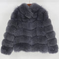 Luxury 2023 Women's Winter Jacket Natural Big Fluffy Fox Fur Coat Removable Vest Warm Stand Collar Casual Outerwear Streetwear