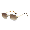 Stylish Frameless Edge Cut Irregular Sunglasses Women Unique Trendy Sun Glasses Men Casual Street Travel Shades Eyewear DF8020