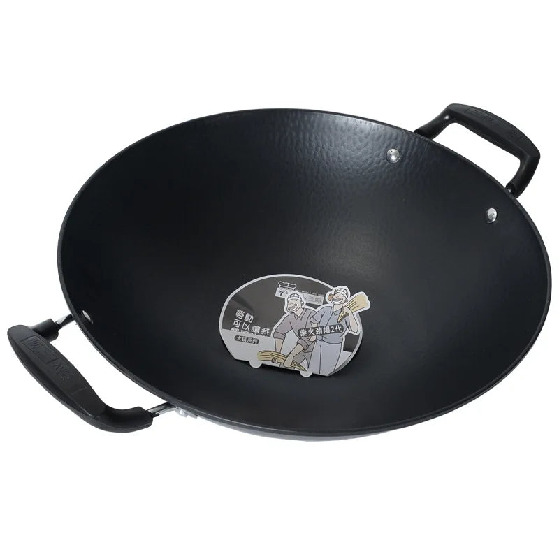 41/43/47cm Gas Stove Iron Wok With Double-ear Iron Wok Pan for Restaurant/hotel