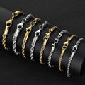 DAIHE Fashion Jewelry 18K Gold Plated Twisted Rope Chain Bracelets Stainless Steel Twist Chain Bracelet for Men Women