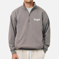 Custom Logo Blank Quarter Half Zip Hoodie Drop Shoulder Oversize Zip up Hoodie Half Zip Sweatshirt