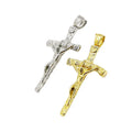 316l Stainless Steel Jewelry 18K Gold Plated Silver Jesus Christ Cross Crucifix Necklace Men Jewellery