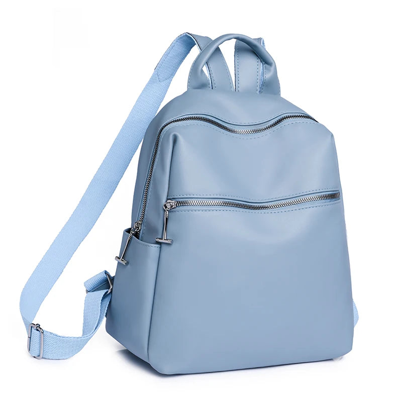Custom LOGO Outdoor Travel University Student Academy School Bag Fashion Simple Women PU Waterproof Backpack