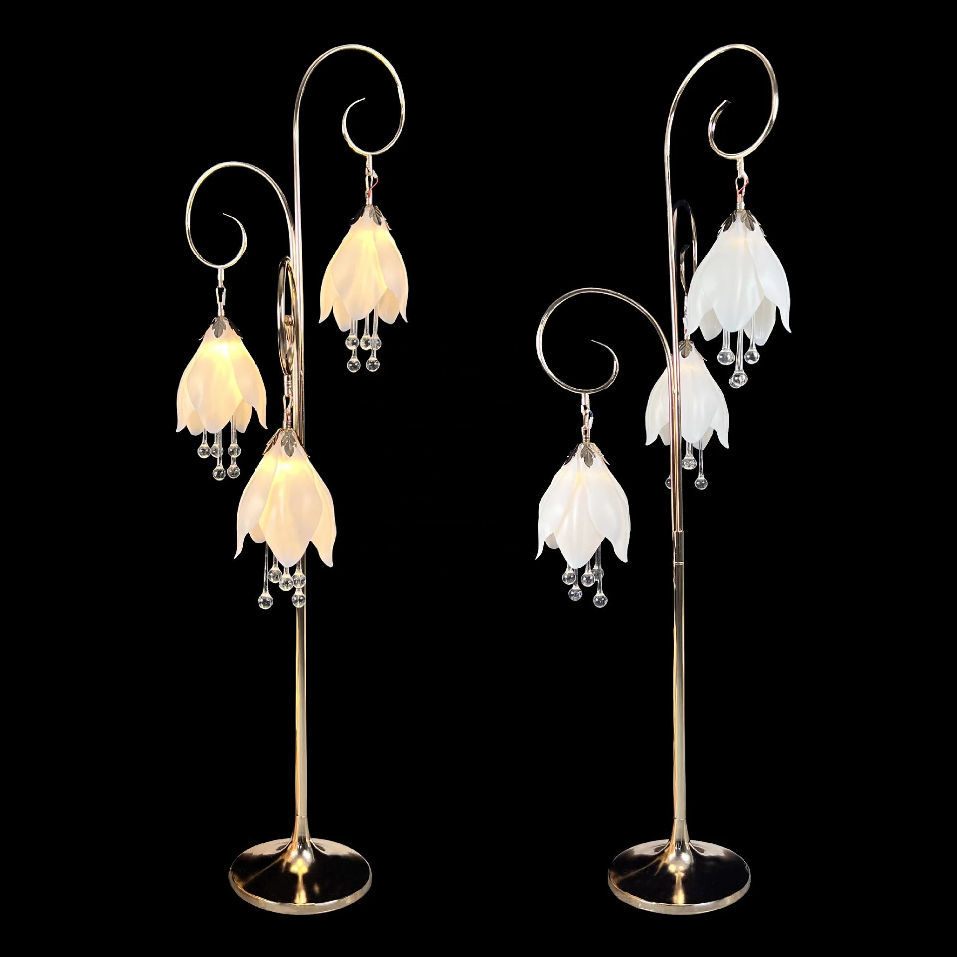 Creative New LED Wedding Flower Road Leading Lights Luminous Metal Ornaments for Venue Atmosphere Layout Festival Wedding Props