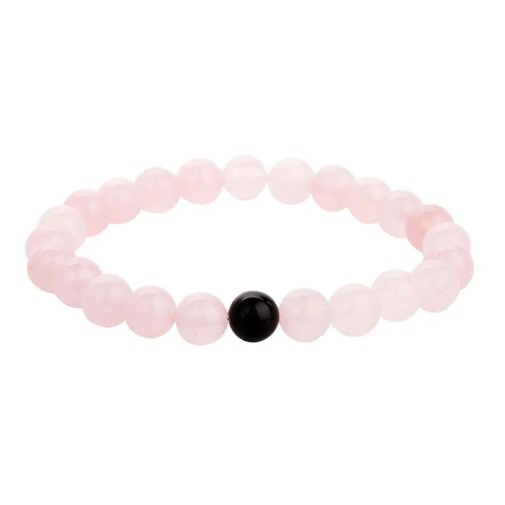 Natural Stone Bracelets Women Men Beaded Yoga Bracelets Black Matte Agate White Howlite Natural Beads Stone Bracelet