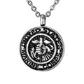Stainless Steel Us Marine Round Cremation Urns Navy Ash Keepsake Army Memorial Necklace Jewelry Memento Holder Pendant Human