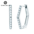 Clip Diamond Luxury 925 Sterling Silver VVS Moissanite Pave Type 1.3mm 0.01ct Classic Personality Hexagonal Earring for Women