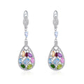 C4035 Abiding Jewelry Custom Earring Wholesale 925 Sterling Silver Colorful Natural Gemstone Long Drop Earrings for Girls
