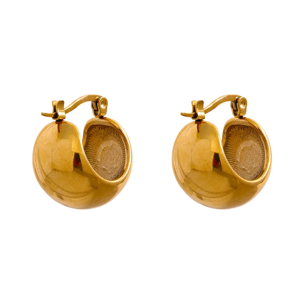 JINYOU 2118 Charm Stainless Steel Chunky Geometric Unusual Earrings Personalized Metal Rust Proof 18K Gold Jewelry Bijoux Femme