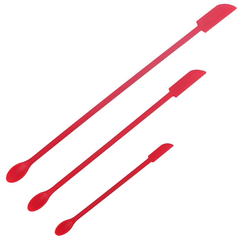 Non-Stick Reusable Eco-Friendly Tiny Thin Spoon Spatula Set Kitchen Beauty Makeup 3-Piece Silicone Mini Jar Dishwasher Oven