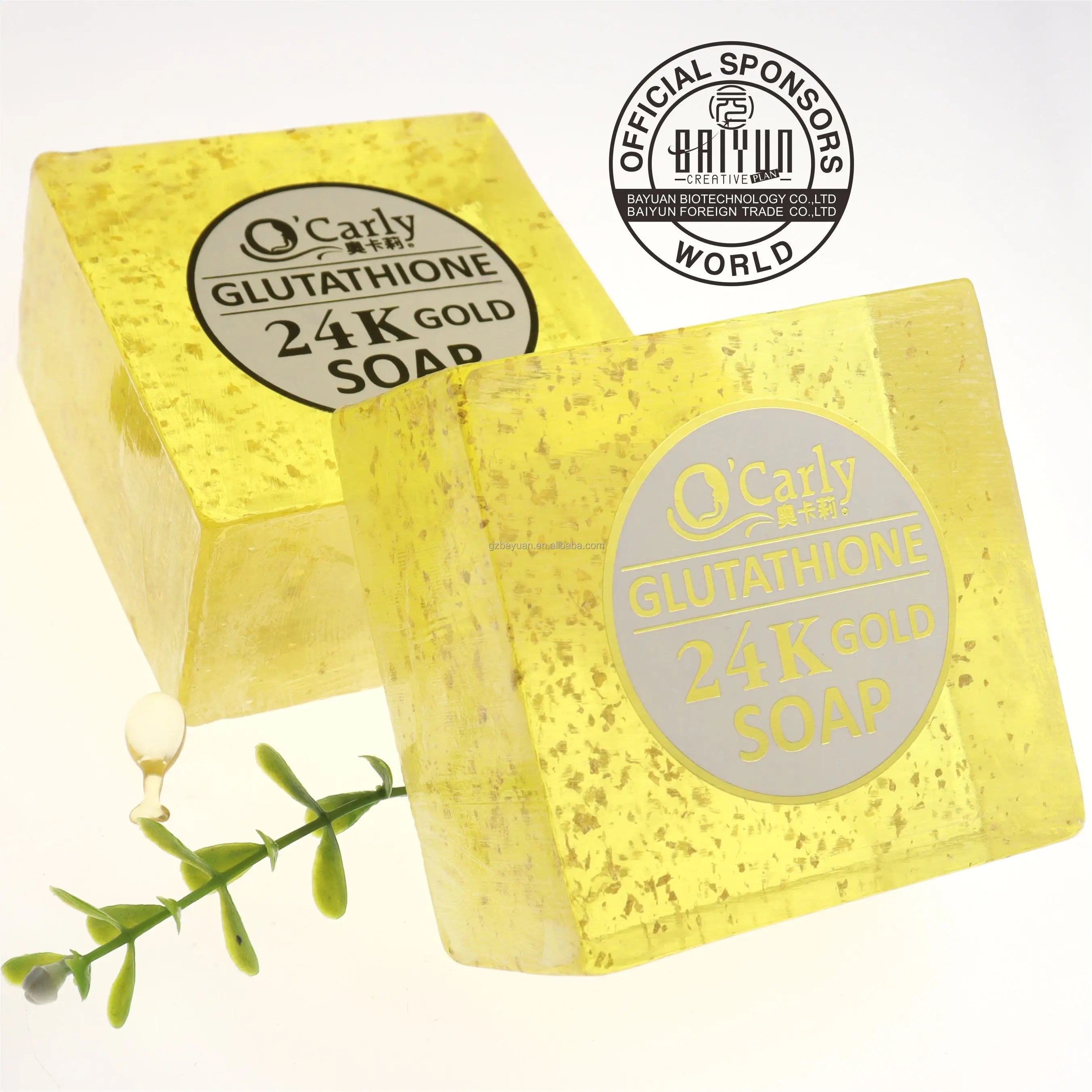 O'Carly Skin Care 24K Gold Solid Soap Whitening Perfume 280g Big Handmade Soap OEM Logo