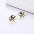 2023 Hot Sale Gold Plated Drip Oil Devil Eye Earrings Chic Shiny Rhinestone Crystal Evil Eyes Stud Earrings Women