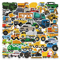 50Pcs Kids Liked Cartoon Truck Stickers Decorative Label for Luggage Laptop Guitar Notebook Skateboard PVC Waterproof Sticker