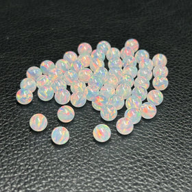 HQ Gems OP534 Created Opal Beads 3 4 5 6 8 10mm Transparent White Opal Beads for Fashion Earring Jewelry Making