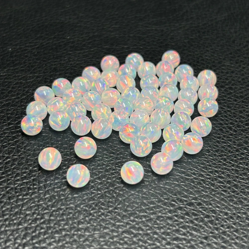 HQ Gems OP534 Created Opal Beads 3 4 5 6 8 10mm Transparent White Opal Beads for Fashion Earring Jewelry Making