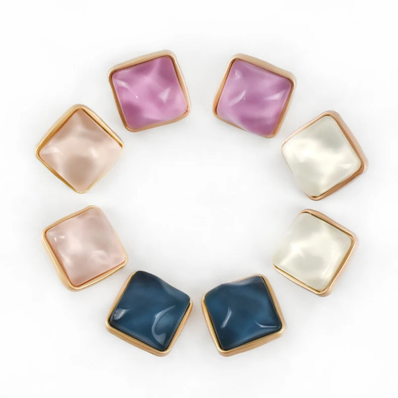 MeeTee CN092 20mm Alloy Stone Button Fashion Wave Crystal Buttons Sewing Hand-sewn Shank Button for Down Coat Clothing Accessory