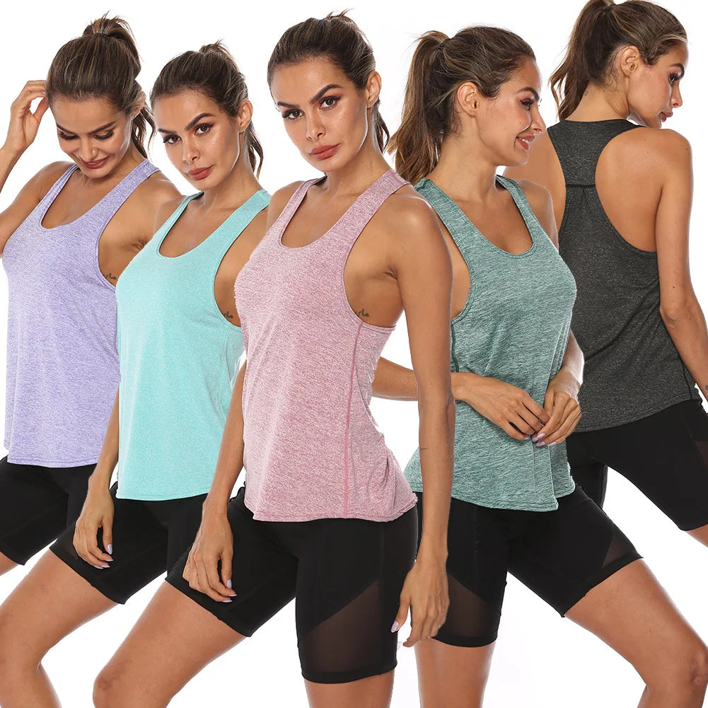 Girls Absorb Sweat Breathe Freely Tank Top High Quality Woman Fitness Room Gym Top