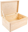 JUNJI Creative Deco Large with Hinged Lid Wood Keepsake Box for ROUGH & UNSANDED