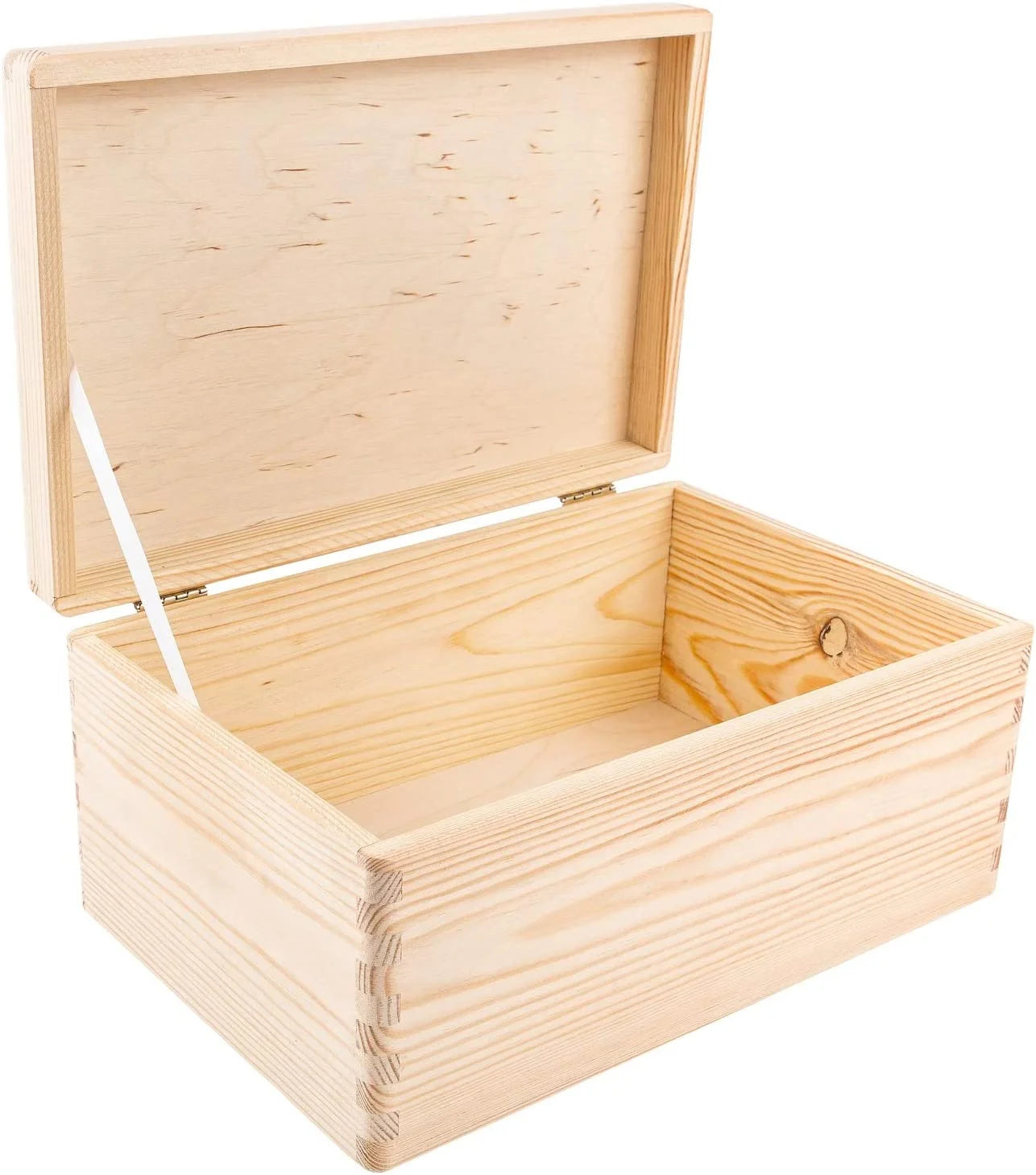 JUNJI Creative Deco Large with Hinged Lid Wood Keepsake Box for ROUGH & UNSANDED